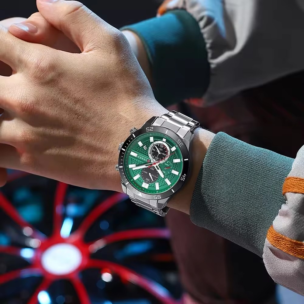 Benyar Orologio Uomo Cronografo Al Quarzo – Acciaio Inox Impermeabile 30m – Quadrante Con Data E Sub-quadranti – Regalo - 2