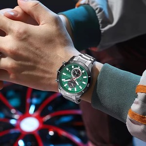 <span class=keywords><strong>Orologio</strong></span> da polso al quarzo 8417 di colore <span class=keywords><strong>verde</strong></span> di lusso in acciaio inox Sport da <span class=keywords><strong>uomo</strong></span> <span class=keywords><strong>orologio</strong></span> impermeabile cronografo data <span class=keywords><strong>orologio</strong></span> da <span class=keywords><strong>uomo</strong></span> - Product Image 3