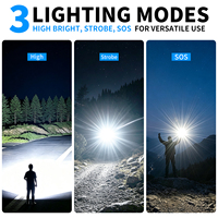Lampe torche laser blanche ultra-lumineuse 1000LM 20W avec batterie 21700 intégrée, lampe de poche quotidienne pour la randonnée en plein air et les situations d'urgence