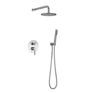 Mixer vòi trong tường phòng tắm lượng mưa vòi hoa sen hệ thống đen tĩnh nhiệt Bath & Shower vòi Set