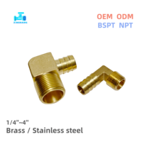 Coudière à soufflet en laiton type L NPT BSPT 1/4''~4'' à raccord cannelé 90° °   Raccord coudé à filetage Pagoda pour tuyau d'air, de gaz, d'huile et d'eau