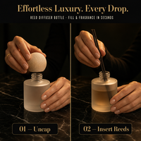 Bouteille en verre vide pour huiles essentielles 30ml/50ml, flacon diffuseur givré rechargeable avec bouchon en bois naturel, emballage personnalisé