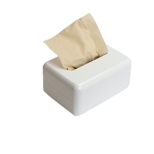 Caja de pañuelos de madera naranja, roja, blanca y melocotón para sala de estar y baño, dispensador de pañuelos extraíble - Product Image 5