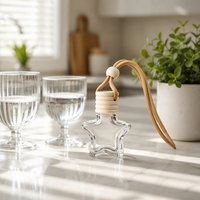 Diffuseur de parfum pour voiture en forme d'étoile, flacon en verre, vente en gros de flacons de parfum mignons
