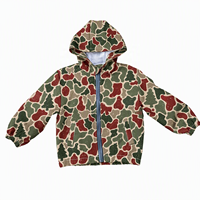 Sweat à capuche personnalisé pour enfants avec imprimé camouflage de Noël, vêtements pour tout-petits, vêtements pour bébés, garçons et filles, manches longues, coupe-vent imperméable
