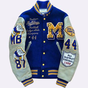Özel birinci sınıf ceket kış yüksek kaliteli deri kollu erkekler için kolej beyzbol Letterman yün <span class=keywords><strong>Varsity</strong></span> ceket - Product Image 2