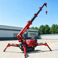 Gru Idraulica Cingolata Leepa da 16 Tonnellate, Altezza di Sollevamento 25m, Portata 23m, Motore Diesel/Elettrico Honda, Alta Efficienza