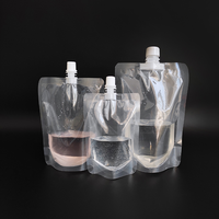 Sac liquide biodégradable à bec verseur réutilisable / Pochette à bec verseur de 250 ml / Pochette à eau transparente à fond plat