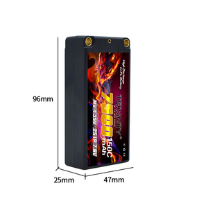 TERANTY 2S 7.6V 7500mAh 150C Lipo pil HV ile 5mm Bullet Plug fiş 1/12 uzaktan kumanda araba tırmanma araba modeli RC pil - Product Image 5