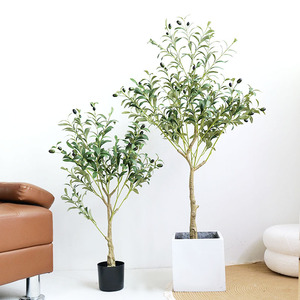 Albero di Ulivo Artificiale, Pianta Finta con Fiori Secchi, Decorazione da Interni, 150cm <span class=keywords><strong>Verde</strong></span> Tenue - Product Image 2
