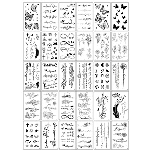 Autocollant de tatouage temporaire en vinyle brillant, motif exquis, résistant à l'eau, à la transpiration et à la décoloration, pour le corps, en gros - Product Image 6