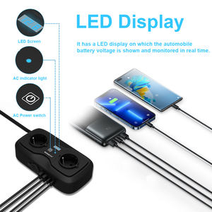 Onduleur de voiture robuste 200W 12V à 220V AC avec 2 ports USB prend en charge le mini réfrigérateur <span class=keywords><strong>TV</strong></span> et les outils électriques - Product Image 6