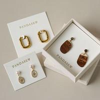 Cartes d'emballage et de présentation de bijoux PandaSew personnalisées avec logo imprimé en carton pour boucles d'oreilles, bagues et colliers
