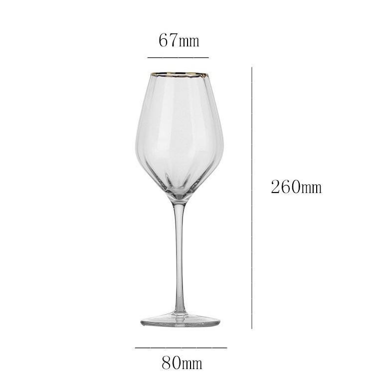 clear 600ml gold rimmed red wine glass-hll005-1