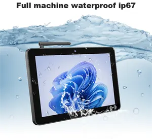 Özel açık IP67 su geçirmez gömülü kapasitif gömülü Android 7 10 15 inç endüstriyel hepsi bir dokunmatik ekran paneli adet