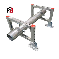 Support de jambe de force en acier à double articulation à canal unique Support fini intégré Support stabilisateur de fixation Argent galvanisé