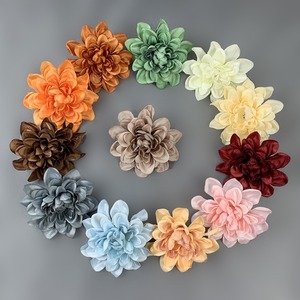 Cabeza de flor de dalia de seda de 10 cm de diámetro, flor artificial para decoración de bodas, corona DIY, tocado, accesorio para corsage - Product Image 1