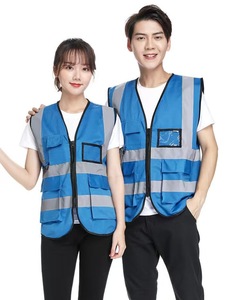 可定制建筑工人反光安全背心夹克高能见度工业安全标志网眼反光服装 - Product Image 6