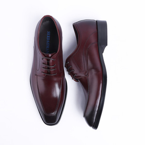 Zapatos Formales de Negocios para Hombre, de Cuero Genuino, con Cordones, Estilo Coreano, con Brocado Grabado, Punta Estilo Inglés, Transpirables - Product Image 6