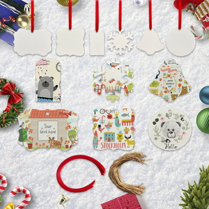 Grande vente USA RTS Cadeau de Noël Ornements en bois suspendus en MDF personnalisés de Noël de formes variées pour la sublimation par transfert thermique - Product Image 1