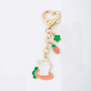 Mignon Raibbit émail enduit métal porte-clés breloque plaqué or émail porte-clés breloques émail doux porte-clés personnaliser Anime - Product Image 6