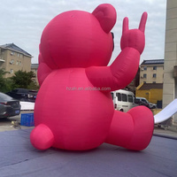 Ours rose gonflable personnalisé en forme d'animal de dessin animé avec lunettes de soleil pour la promotion publicitaire, les activités thématiques personnalisées, les fêtes