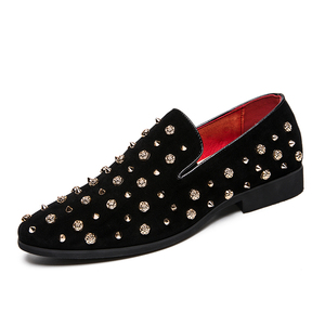 <span class=keywords><strong>Mocasines</strong></span> al aire libre Hombres Rhinestone PU Cuero Rosa Remache Hombres Zapato informal QS111B146 - Product Image 1