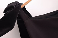 MYST & ZA vêtements pour femmes 2024 automne et hiver nouvelle mode rétro velours nœud décoration col droit robe courte 9057777