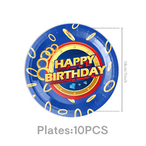 HLC - Vajilla y Decoraciones Personalizadas para Fiestas de 10 Personas, Estilo Dibujos Animados, para Fiestas de Cumpleaños Infantiles, Juegos de Platos y Servilletas - Product Image 5