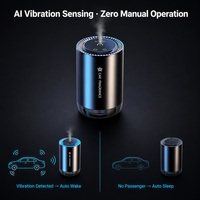 Diffuseur d'arômes pour voiture YUEHANGTC 50ml, 3 niveaux de brume, démarrage/arrêt automatique IA, anneau LED RGB, support de tasse automatique