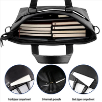 Sac de rangement pour documents en cuir Oxford imperméable avec logo personnalisé de luxe, mallette de conférence, sac de documents pour homme