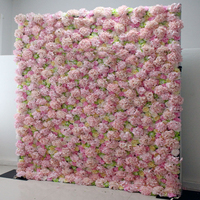 Kunden spezifischer Großhandels preis Künstliche Seiden blumen wand Hochzeits dekoration Blumen wand paneel Hintergrund Rote Rosen wand