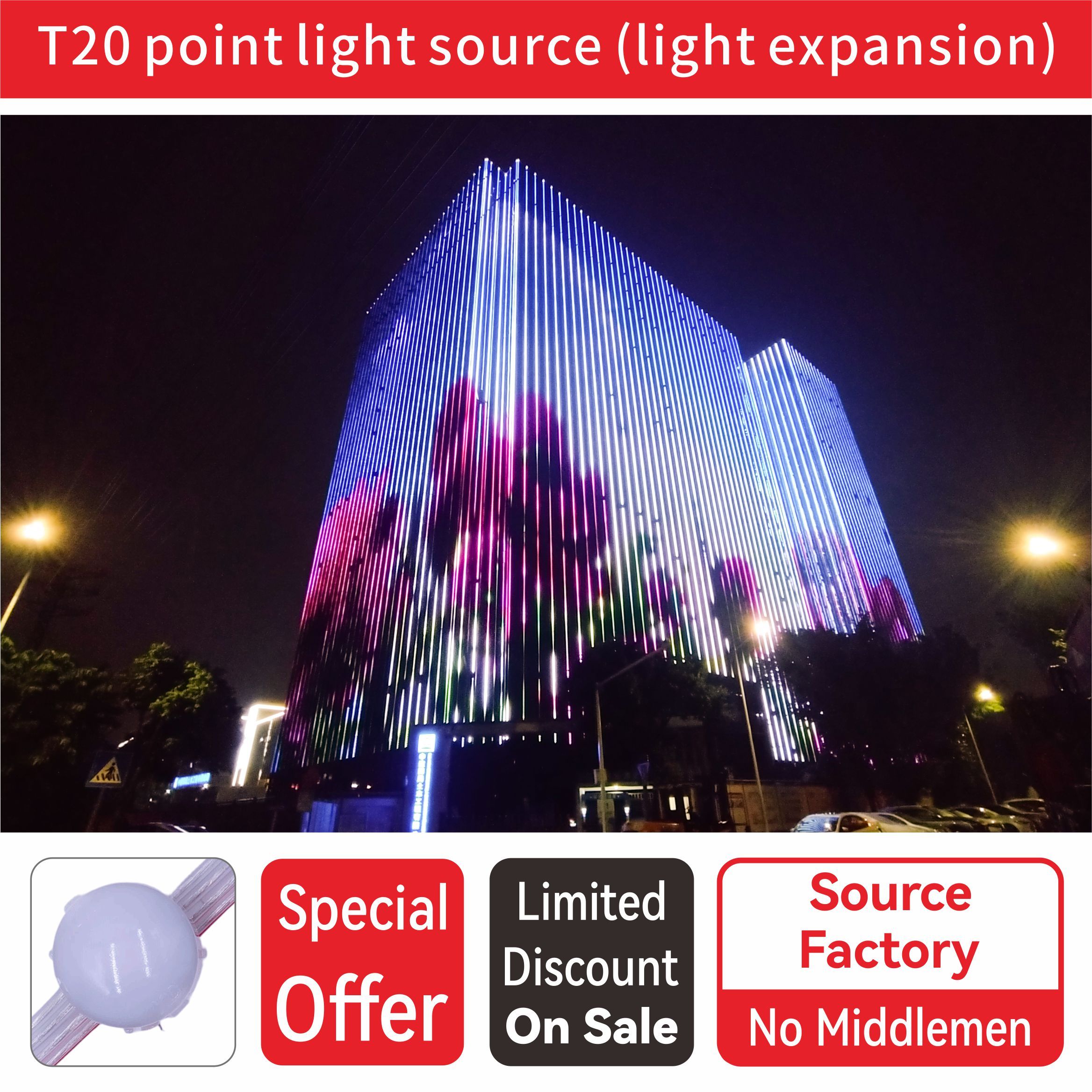 High Bright Waterproof Outdoor Decor S30 Point Light Source LED Pixel Lamp Festive Landscape Wall Lighting Fixture