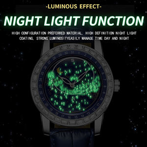 Montre à quartz Binbond 8899 pour homme, cadran rotatif ciel étoilé, diamant, 44 mm, mode soleil lune étoile, étanche et lumineuse - Product Image 5