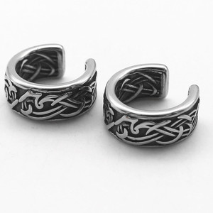yunnique Cuff <b>Earrings</b> Titanium Steel Open Design Geometric Pattern Party Jewelry For Men And Women - Product Image 5