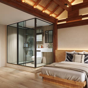 プロ仕様の実用的なアルミ合金製プレハブ浴室（2315サイズのバスタブ付き）- 家庭やホテル向けのモダンな一体型シャワールーム - Product Image 2