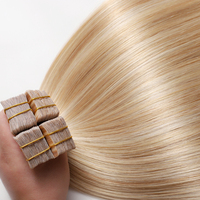 Meilleure Vente 2025 Extensions de Cheveux Humains Russes Remy Double Drawn à Bandes Adhésives Couleur Piano P18/613 Mèches Blondes Qualité Salon