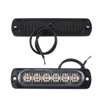 Lámpara de Advertencia LED de 6 Luces, 12v 24v, Luz Estroboscópica para Parrilla, Barra LED Indicadora, Luces Laterales, Accesorios para Camiones, Amarillo, Blanco, Azul