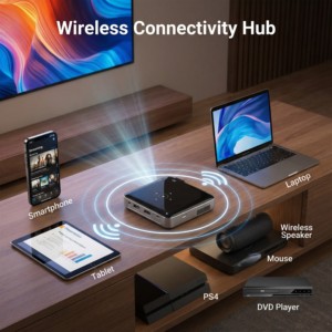 P60แอลอีดีแบบ Full <span class=keywords><strong>HD</strong></span> 1080p DLP โปรเจคเตอร์พกพาขนาดเล็กพร้อมแบตเตอรี่ในตัวสูงถึง120นิ้วสำหรับโฮมเธียเตอร์ - Product Image 2