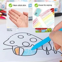 Crayons non tachants pour enfants, stylos de peinture pour bébés, en plastique adhésif, 12/24 couleurs lavables pour la maternelle