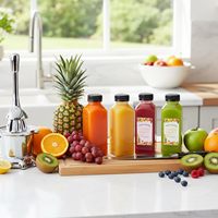 Bouteilles en plastique pour jus, livraison gratuite, 200 pièces, 12 oz, bouteilles en plastique réutilisables vides, contenants jetables pour boissons, en vrac pour jus de fruits