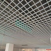 Matériaux décoratifs d'intérieur : Système de plafond en grille d'aluminium à cellules ouvertes pour restaurant, magasin, hall, garage, abri – Conception de faux plafond pop