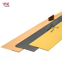 5m/roll Gold Stainless Steel Self-Adhesive Mirror Wall Sticker Flat Decorative Lines Background Wall