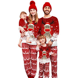 2022 Family Christmas pigiama Matching Set Xmas Deer Print pigiama madre figlia padre figlio Outfit Family Look Homewear Suit - Product Image 2