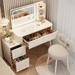 Smart Bedroom Furniture Modern Simple Multi-functional Princess <b>Dressing</b> Makeup <b>Table</b> With Side Cabinet <b>Vanity</b> Smart <b>Mirror</b> - Product Image 3