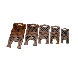 Support de livre religieux pliable en bois poli de haute qualité avec incrustation en laiton, motif Jali sculpté, écologique, pour Coran, Bible, Gita - Le meilleur - Product Image 1
