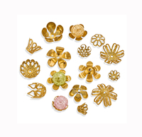 Varios estilos de acero inoxidable, tapas de cuentas de flores de pétalos, envolturas de filigrana Vintage, colgante de perlas, conectores de fianza para la fabricación de joyas
