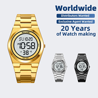 SKMEI # Jam Tangan Digital Pria 2610 Stainless Steel 30M Tahan Air Chrono Alarm Hitung Mundur Lampu Latar Bisnis Arloji Digital
