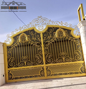 Cancello in Ferro Battuto Dorato Stile Castello Design Reale Europeo - Product Image 6
