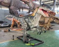 Dinosaures animatroniques Raptor de 4 m, modèle de dinosaure électronique en silicone fait à la main pour une utilisation en intérieur/extérieur, aéroport, garderie, aventure
